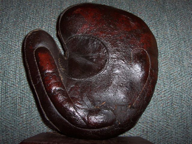 Early 1900's Crescent Hook & Eye Back Catchers Mitt Front